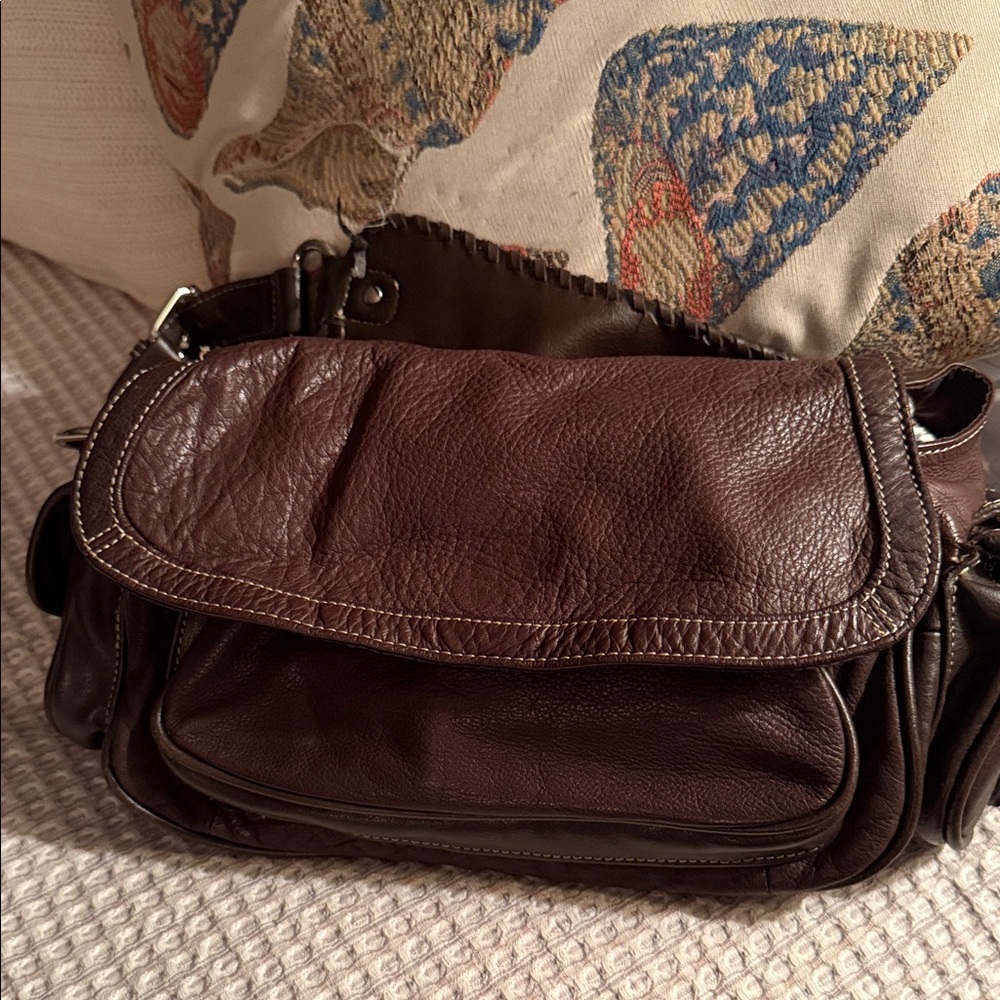 Brown Leather Shoulder Bag by Sonoma Life & Style